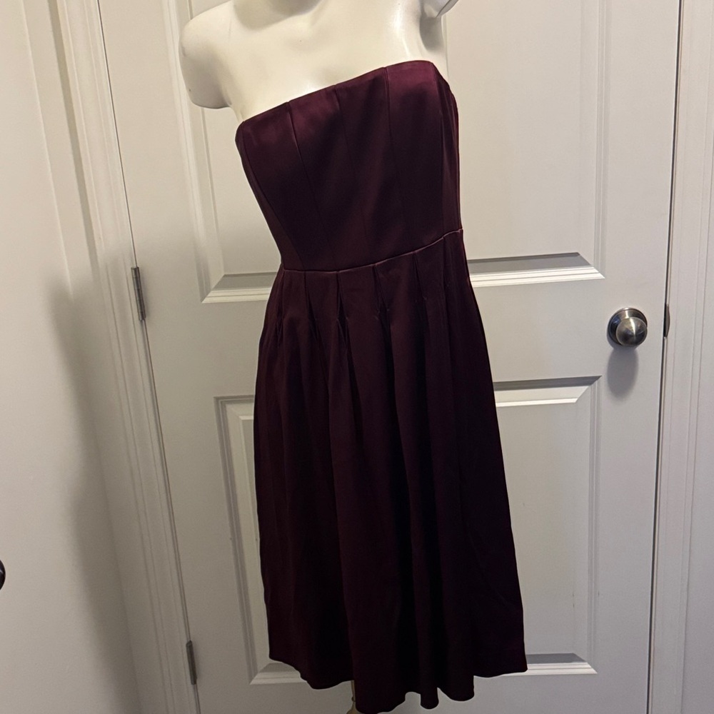 Calvin Klein Strapless Deep Wine Dress